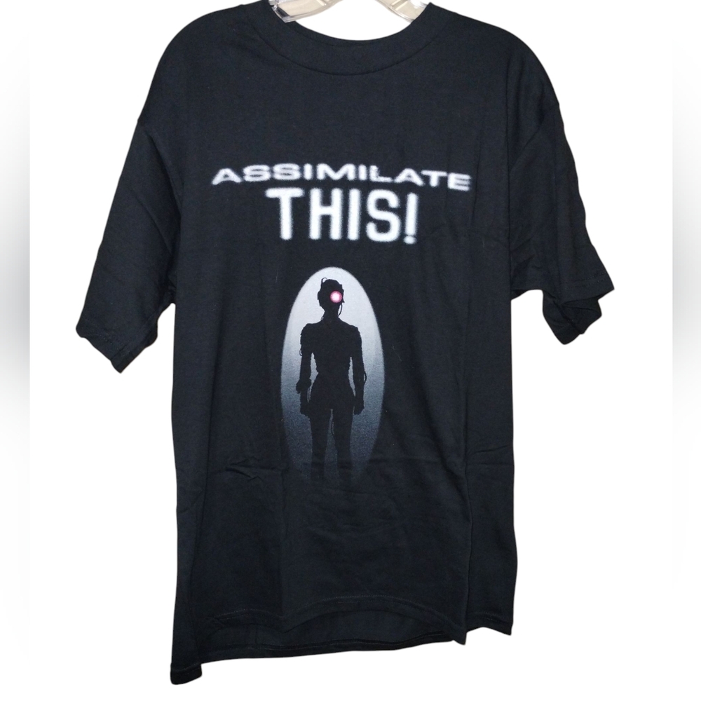 Vtg Star Trek Experience Vegas Borg Assimilate This! Black T-Shirt L USA Nwot